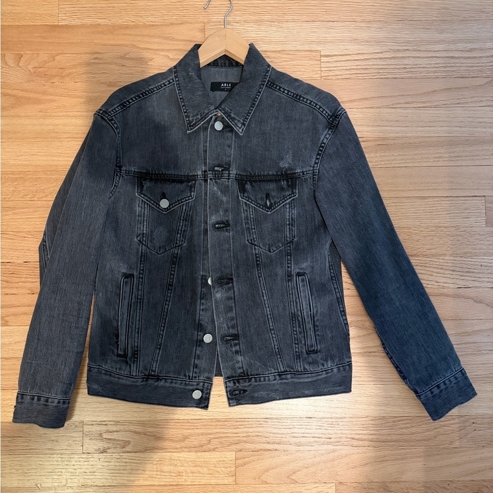 Distressed Able Black Denim Jacket